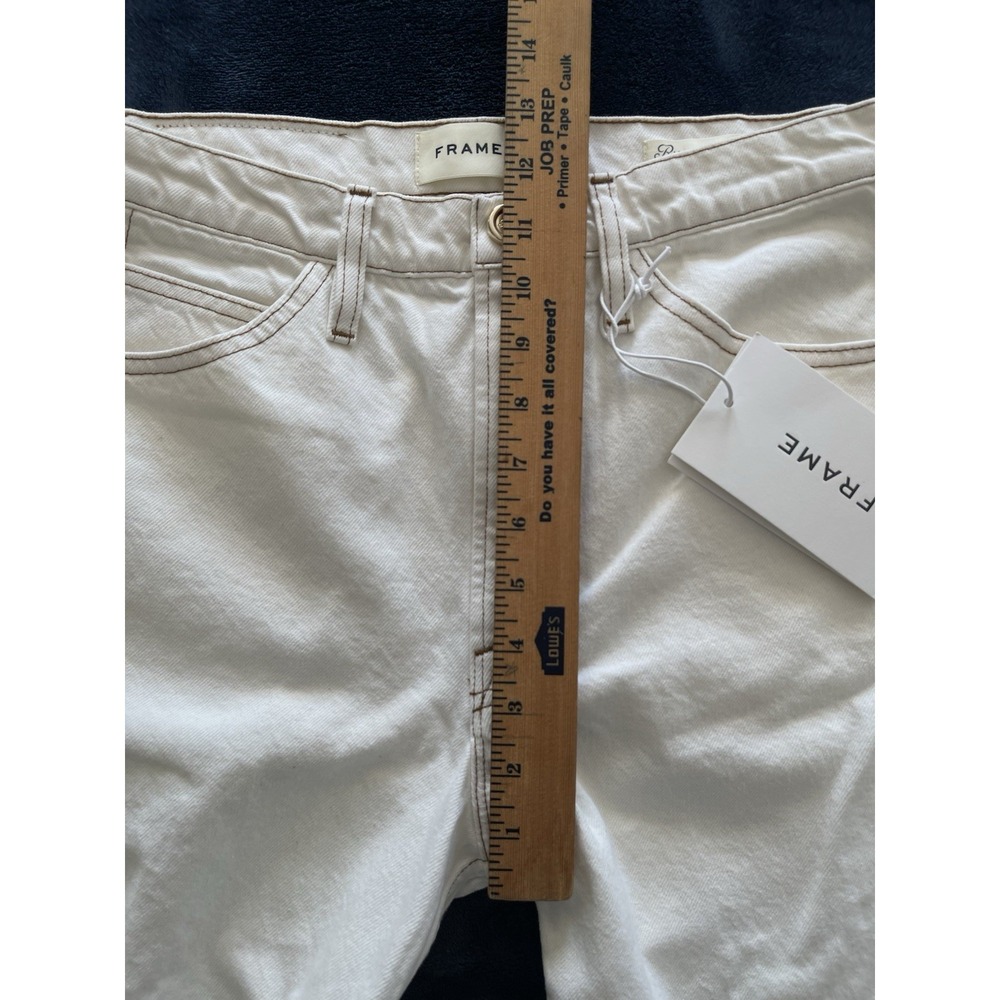 NWT Frame Jeans Ritz Paris White The True Straight Size 28 Made In Italy MSRP348 - Picture 6 of 14